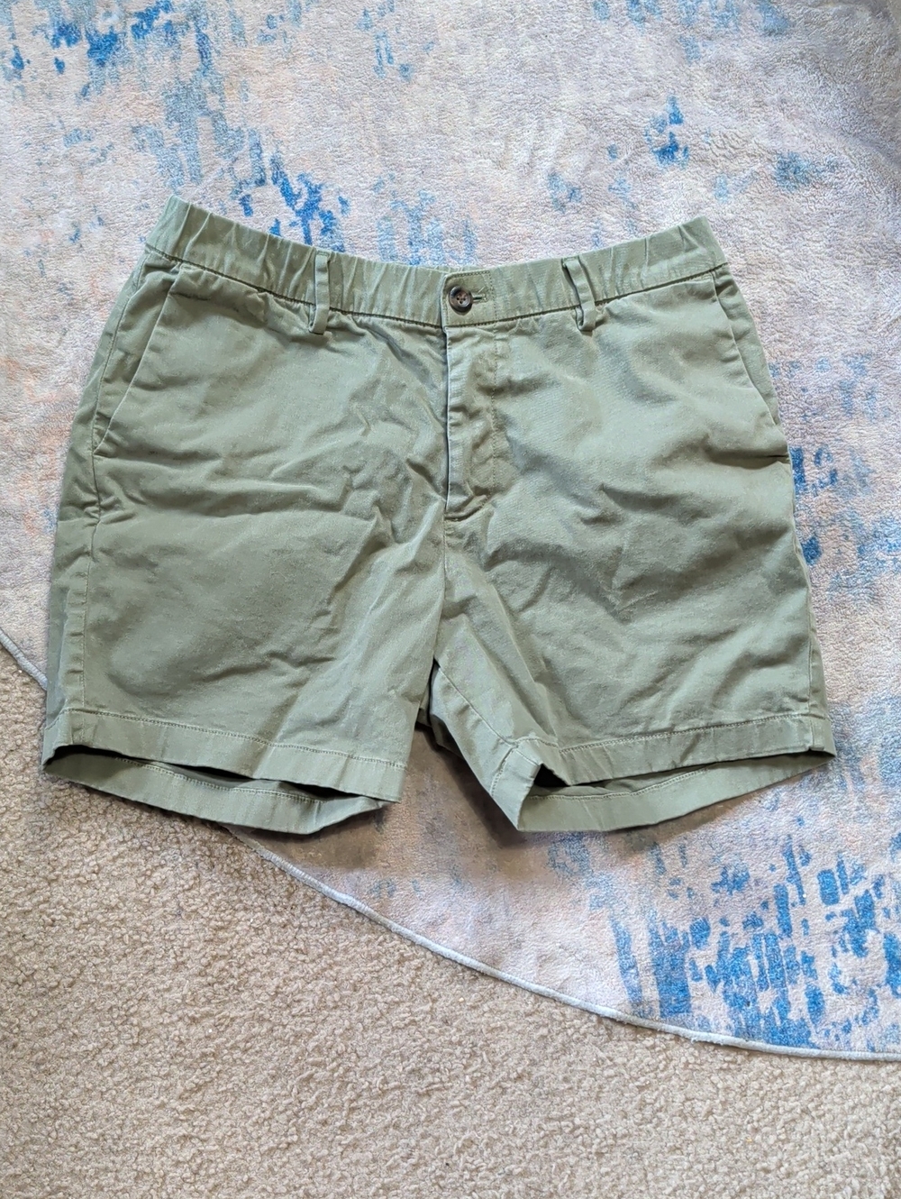 Bearbottom Clothing Men's Flat Front Olive Shorts - Classic Summer Staple Large